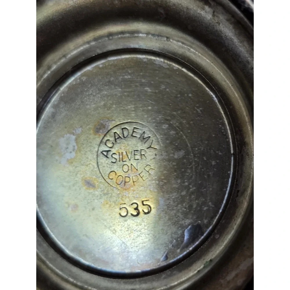 Vintage ACADEMY Silver On Copper 535 Bowl 3.5 X 2.25 